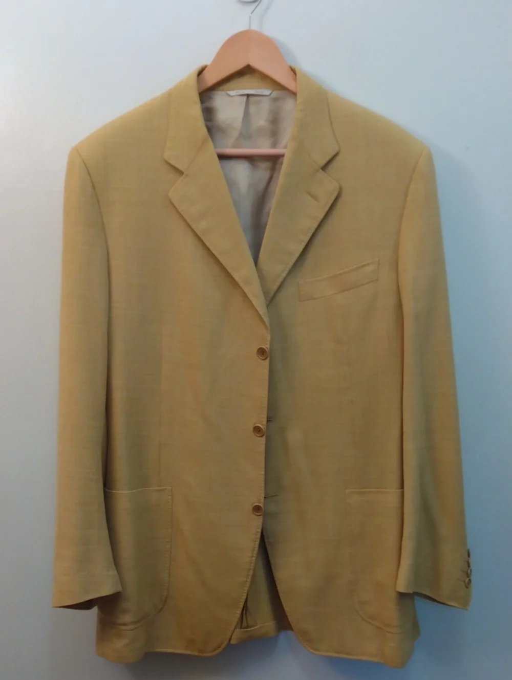 Canali Gold/Tan Tropical Wool Hopsack Summer Sport Jacket  44R US = 54R EU